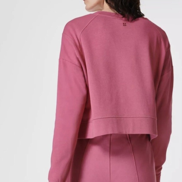 Sweaty Betty Tops - Sweaty Betty After Class Crop Sweatshirt | pink | size UK medium / US 8-10